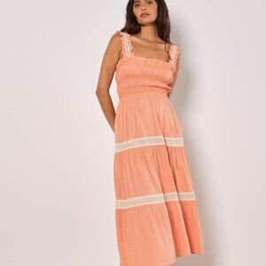 Tiered Dress with crochet panels